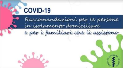 RACCOMANDAZIONI PER LE PERSONE IN ISOLAMENTO DOMICILIARE